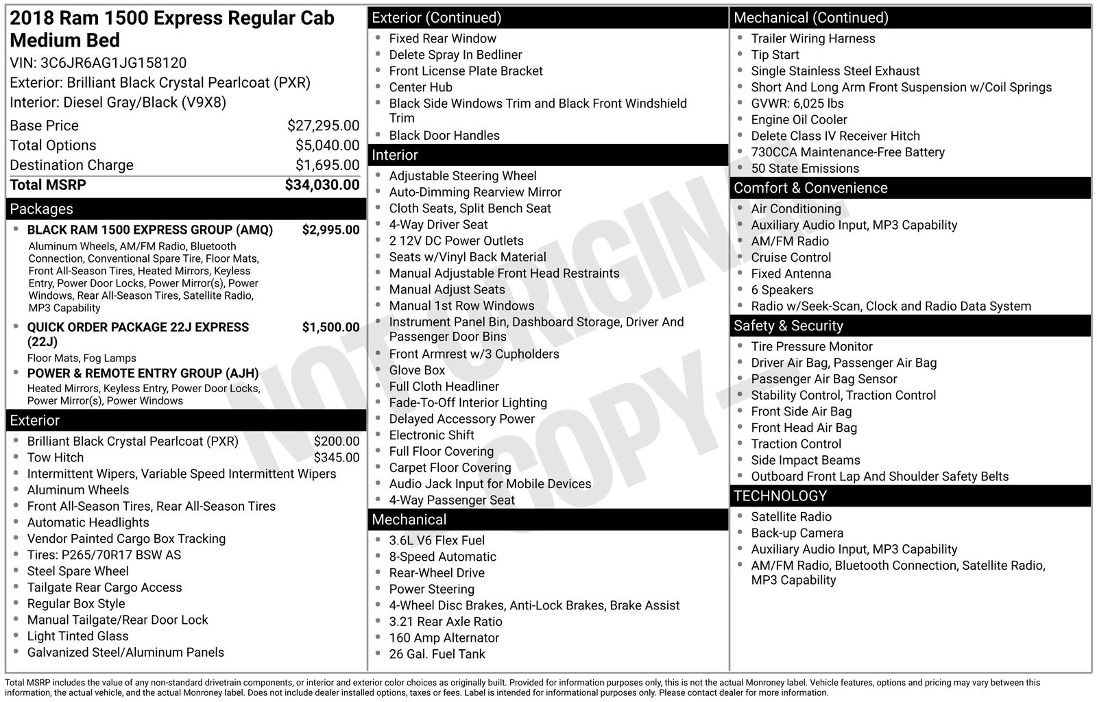 ram ram 1500 pickup 2018 3C6JR6AG1JG158120 image ram ram 1500 pickup 2018 3C6JR6AG1JG158120 image